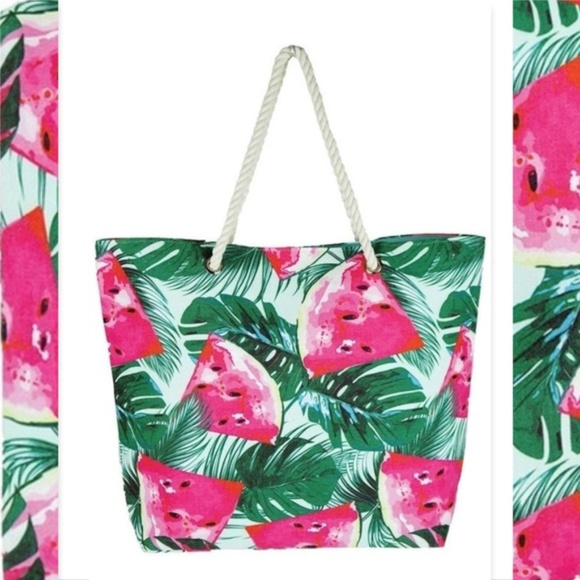 BAG TROPICAL PRINT TOTE BAG - Picture 1 of 1